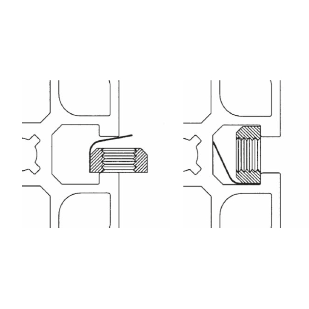 Square nut M08x13 with position-fixing | MiniTec