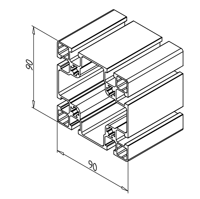 Profile 90 x 90 UL | MiniTec Profile 90 x 90 UL | MiniTec