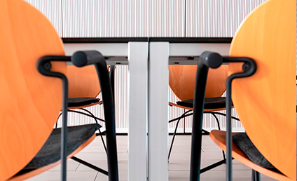 Side view of conference table